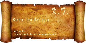 Koth Terézia névjegykártya